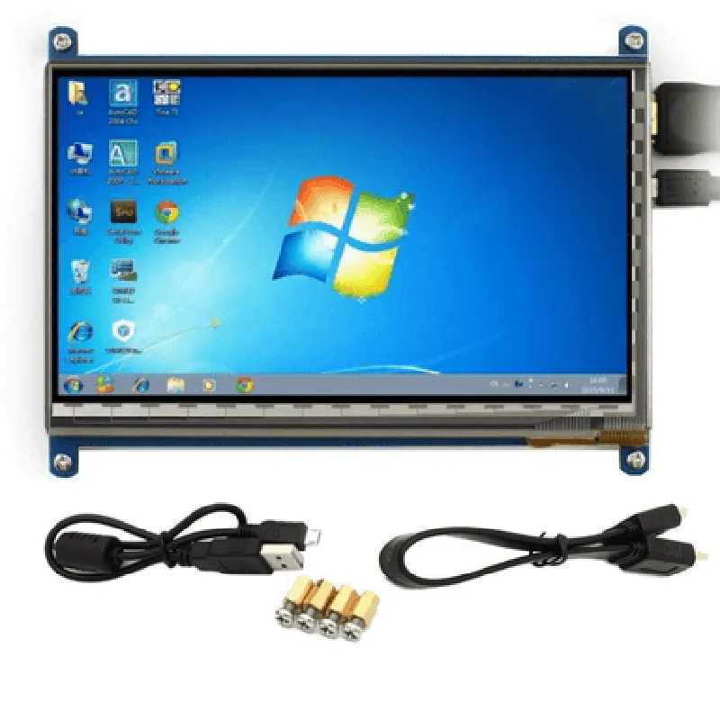 7 inch LCD Capacitive Touch Panel with HDMI and USB Cable